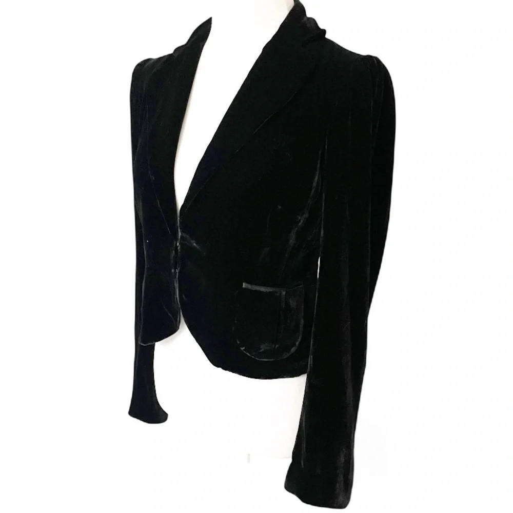 Laundry & Shelli Segal Black Velvet Blazer - Picture 3 of 5